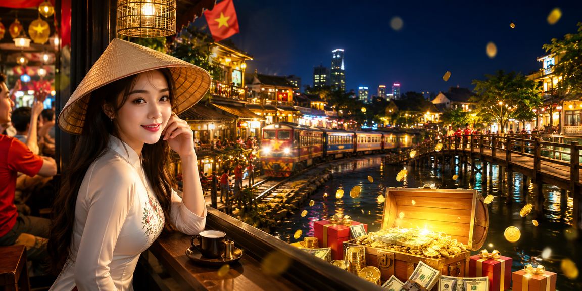 Phong cảnh Hà Nội với nón lá truyền thống – biểu tượng văn hóa Việt Nam kết hợp với thế giới cá cược hiện đại