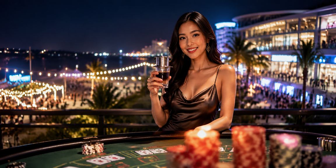 Người dùng tại Phú Quốc thưởng thức cà phê và trải nghiệm baccarat trực tuyến trên điện thoại
